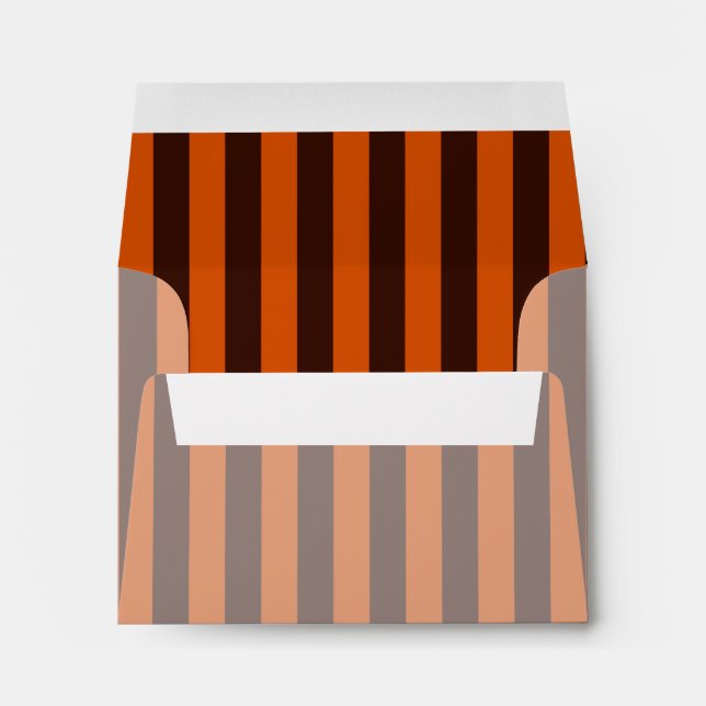 Burnt Orange Striped Custom Envelope (Back (Bottom))