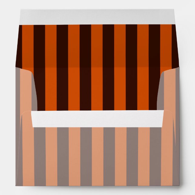 Burnt Orange Striped Custom Envelope (Back (Bottom))