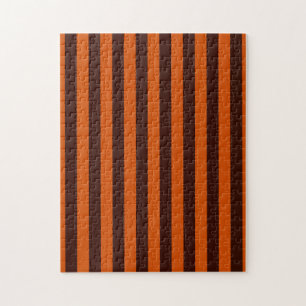 Burnt Orange Stripes Retro Style Customize This! Jigsaw Puzzle