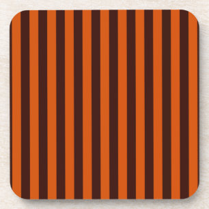 Burnt Orange Stripes Vertical Coaster