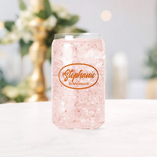 Burnt Orange Stylized Wedding Bridesmaid Glass