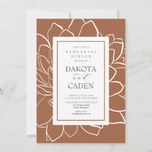Burnt Orange Succulent Wedding Rehearsal Dinner Invitation