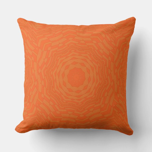 Burnt Orange Sun Geometric Circle Pattern Pillow (Front)