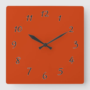 Burnt Orange Template Square Wall Clock