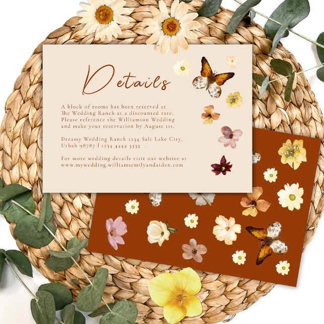 Burnt Orange Terracotta Boho Wedding Details  Enclosure Card (Creator Uploaded)