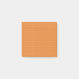 Burnt Orange Terracotta Check Pattern Cozy Grid Post-it Notes