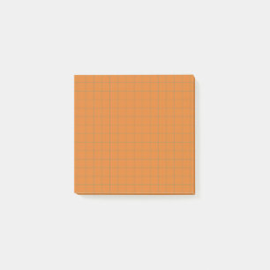 Burnt Orange Terracotta Check Pattern Cozy Grid Post-it Notes