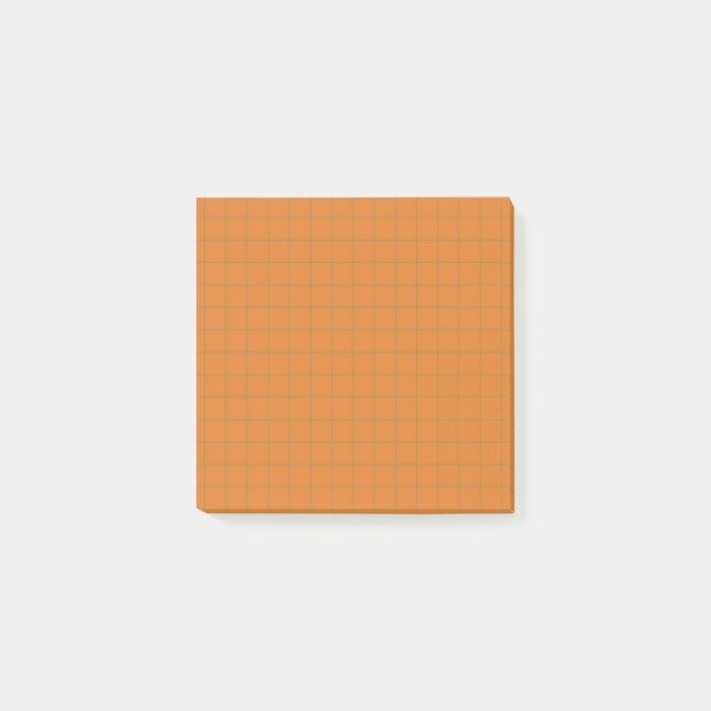 Burnt Orange Terracotta Check Pattern Cozy Grid Post-it Notes (Front)