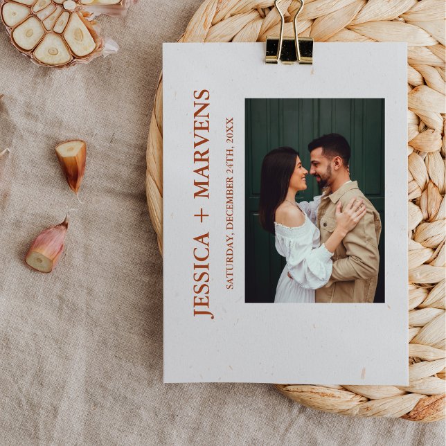 Burnt Orange Terracotta Rustic Wedding Invitation (Creator Uploaded)