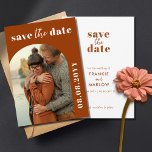 Burnt Orange Terracotta Save the Date Invitation<br><div class="desc">Are you looking for stylish save-the-date cards? Look no further! Check out this Burnt Orange Terracotta Save the Date Invitation. You can add your own photo and event details very easily by filling in the template fields. Happy customizing!</div>