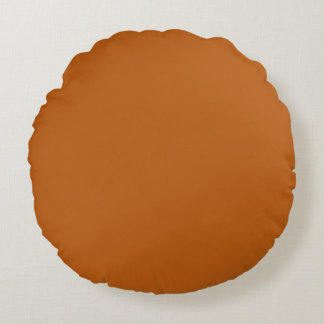 Burnt Orange Terracotta Solid Colour Round Pillow