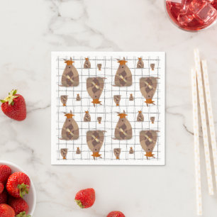 Burnt Orange Texas Graduate Armadillo Napkin