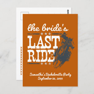 Burnt Orange The Bride's Last Ride Postcard