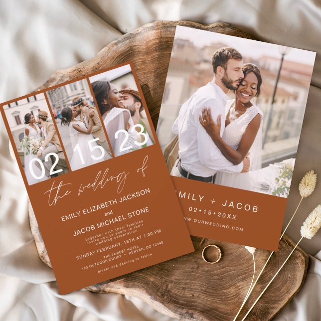 Burnt Orange The Wedding of Photo Wedding Invitation (Creator Uploaded)