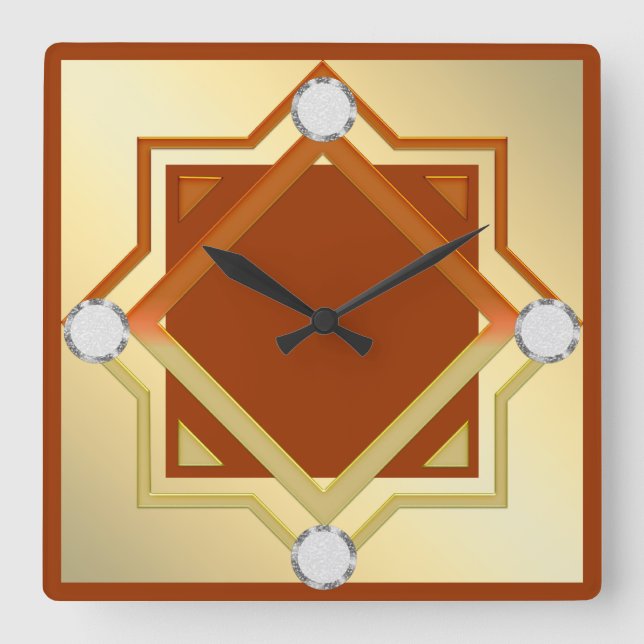 Burnt Orange Toned Wall Clock (Front)