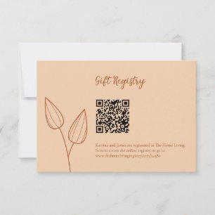 Burnt Orange Wedding Gift Registry QR Code RSVP Card