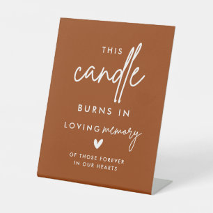 Burnt Orange Wedding Memorial Candle Burns Sign