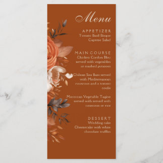 Burnt Orange Wedding  Menu