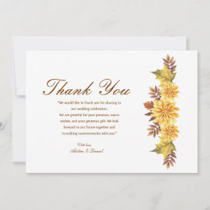 Burnt Orange Wedding Thank You Card