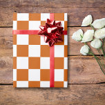 Burnt Orange White Chequered Chequerboard Vintage Wrapping Paper<br><div class="desc">Burnt Orange and White Chequered Chequerboard Vintage Wrapping Paper</div>