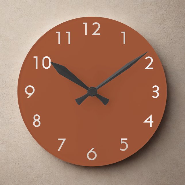 Burnt orange white round clock (Creator Uploaded)