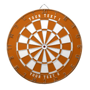 Burnt Orange & White Wide-Spaced Sports Font Dartboard