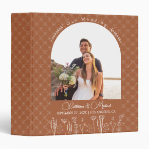 Burnt Orange Wildflower Bohemian Arch Wedding Binder