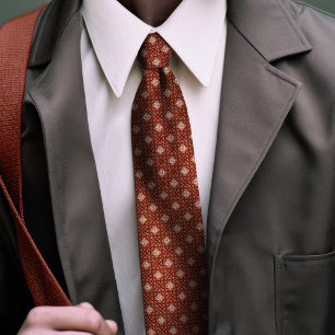 Burnt Orange William Morris Floral Golden Star Tie