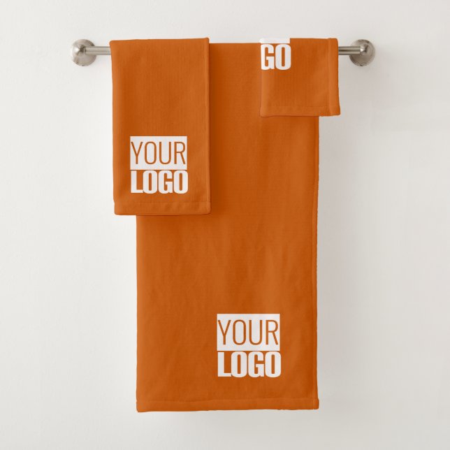 burnt orange- your logo bath towel set (Insitu)