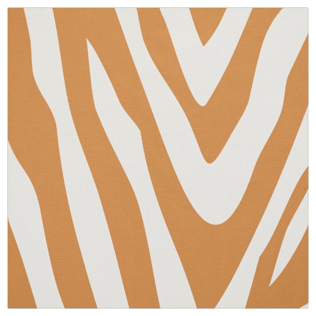 Burnt Orange Zebra Print Large Scale Fabric (Swatch)