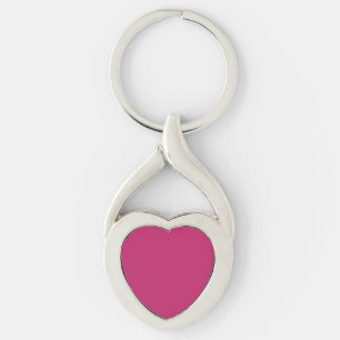 Burnt Pink Heart Metal Keychain