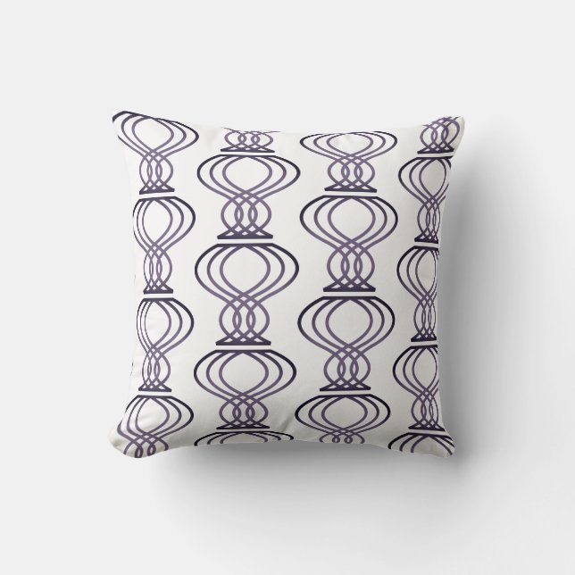 Burnt Purple Finial Pattern Throw Pillow (Front)