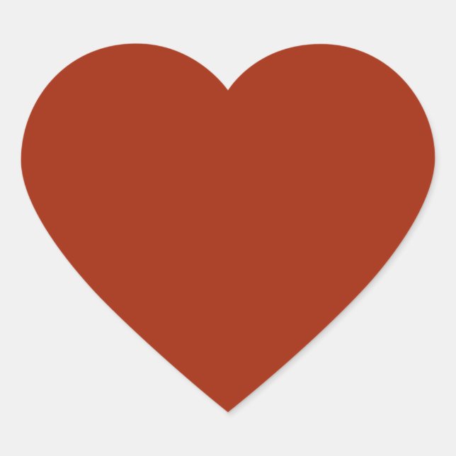 Burnt Red -  (solid colour)  Heart Sticker (Front)