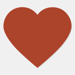 Burnt Red -  (solid colour)  Heart Sticker