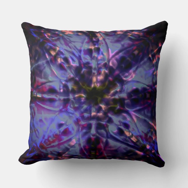 Burnt rough texture dark violet to stained purple throw pillow (Front)