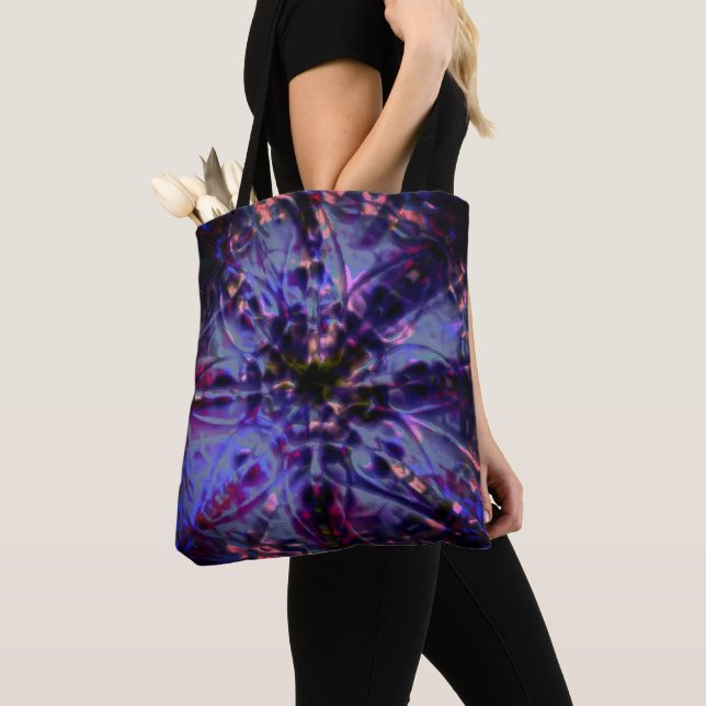 Burnt rough texture dark violet to stained purple  tote bag (Close Up)