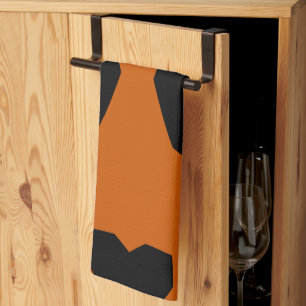 Burnt Sienna and Black Geometric Kitchen Towel