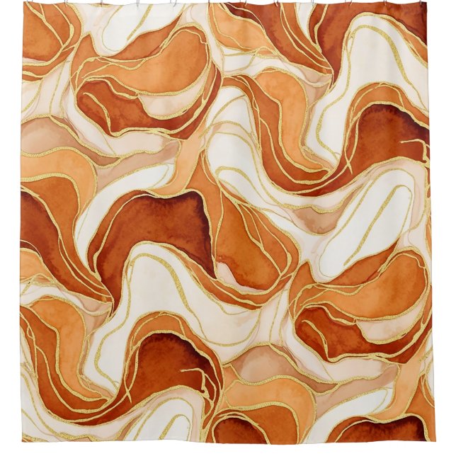 Burnt Sienna Gold Marble Abstract Fluid (Front)