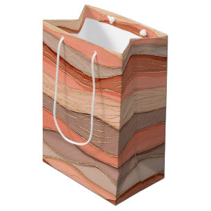 Burnt Sienna Marble with Gold Vein Accents Medium Gift Bag