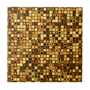Burnt Terra Cotta Textured Mosaic Tiles Pattern