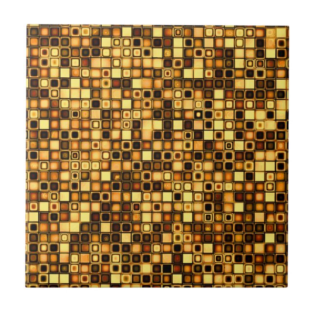 Burnt Terra Cotta Textured Mosaic Tiles Pattern (Front)