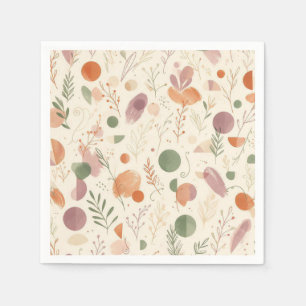 Burnt Terracotta Dusty Sage Boho Desert Fern Line Napkin