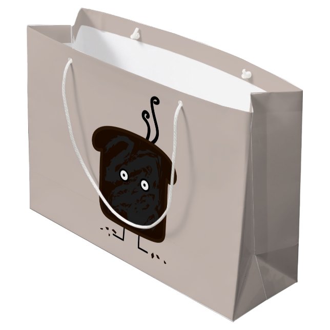 Burnt Toast smoke crumbs ashes bread Large Gift Bag (Back Angled)