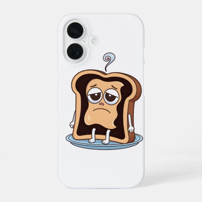 Burnt Toast with Existential Crisis iPhone 16 Case (Back)