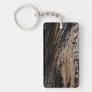 Burnt Tree Bark Texture Keychain