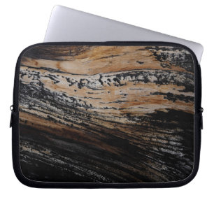 Burnt Tree Bark Texture Laptop Sleeve