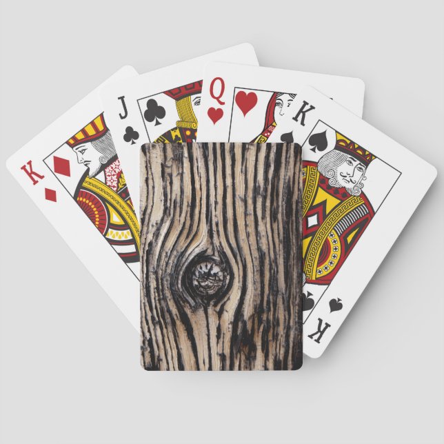 Burnt Tree Bark Texture Playing Cards (Back)