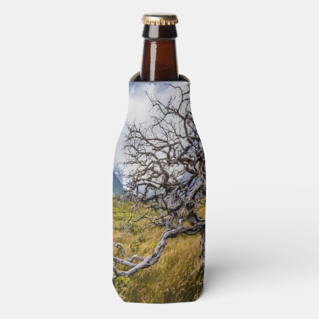 Burnt tree, Torres del Paine, Chile Bottle Cooler (Bottle Front)