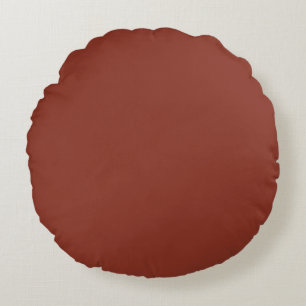 Burnt umber (solid colour) round pillow
