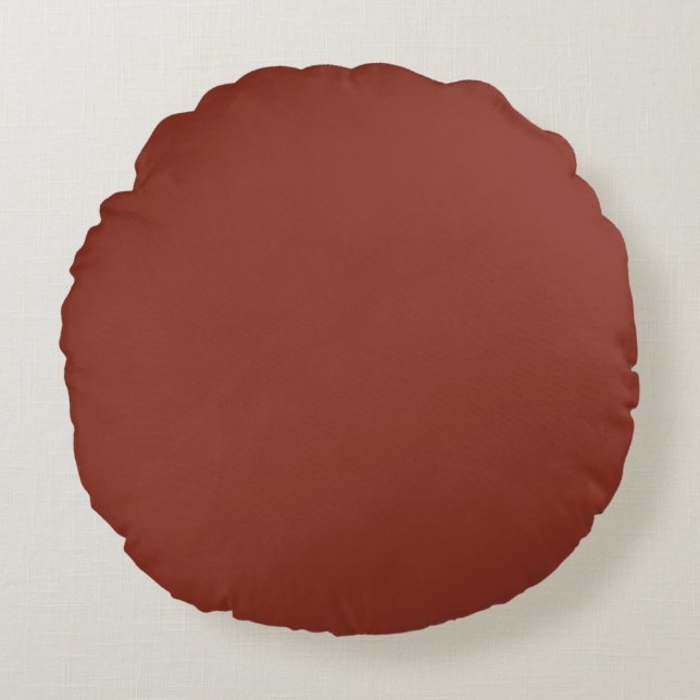 Burnt umber (solid colour) round pillow (Front)